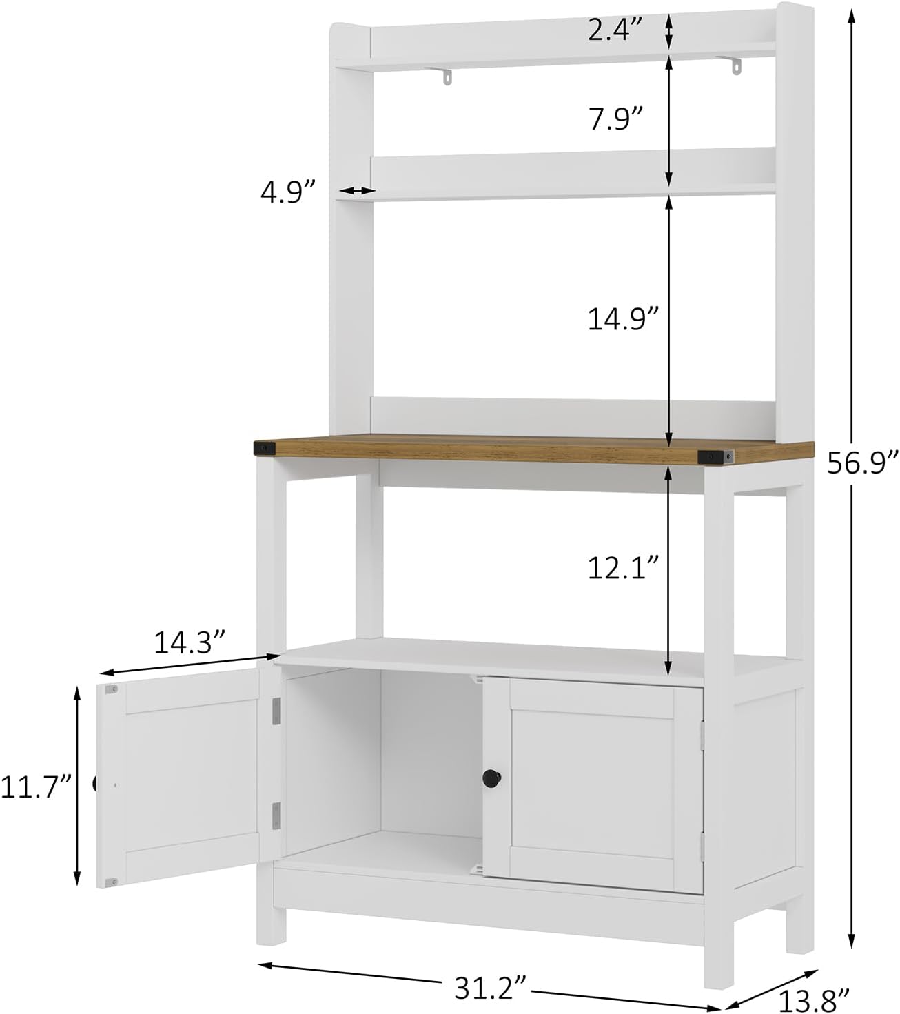 Microwave Standing Baker's Racks 5-Tiers Cabinet