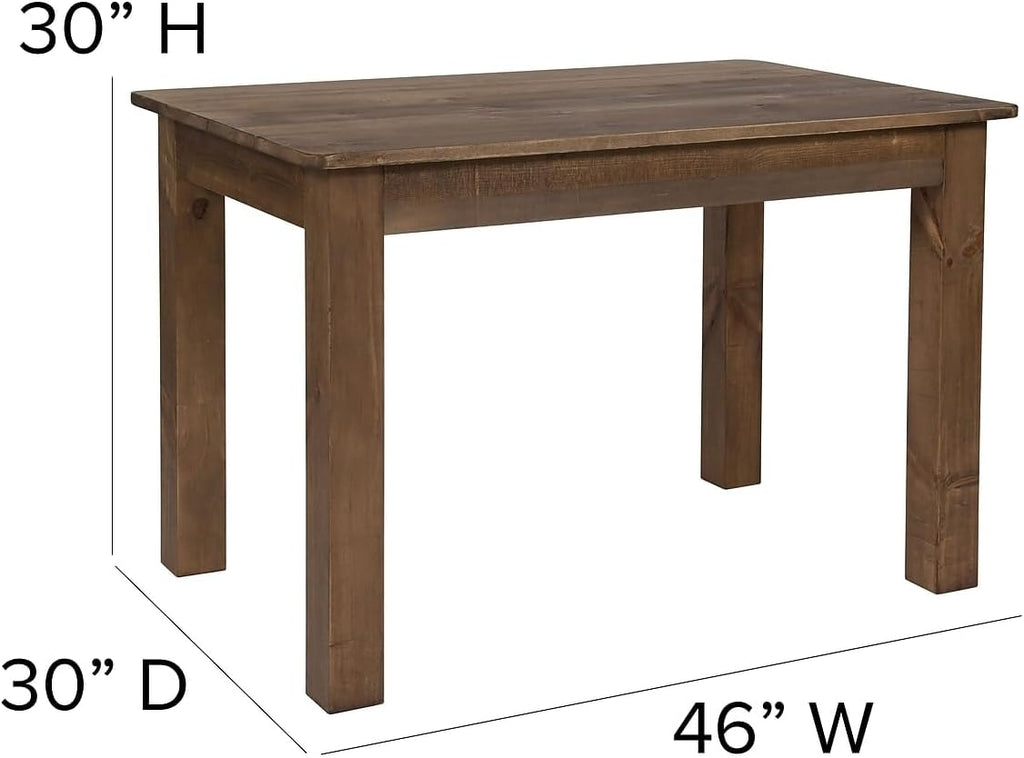 Flash Furniture Foldable Rectangular Dining Table, Rustic