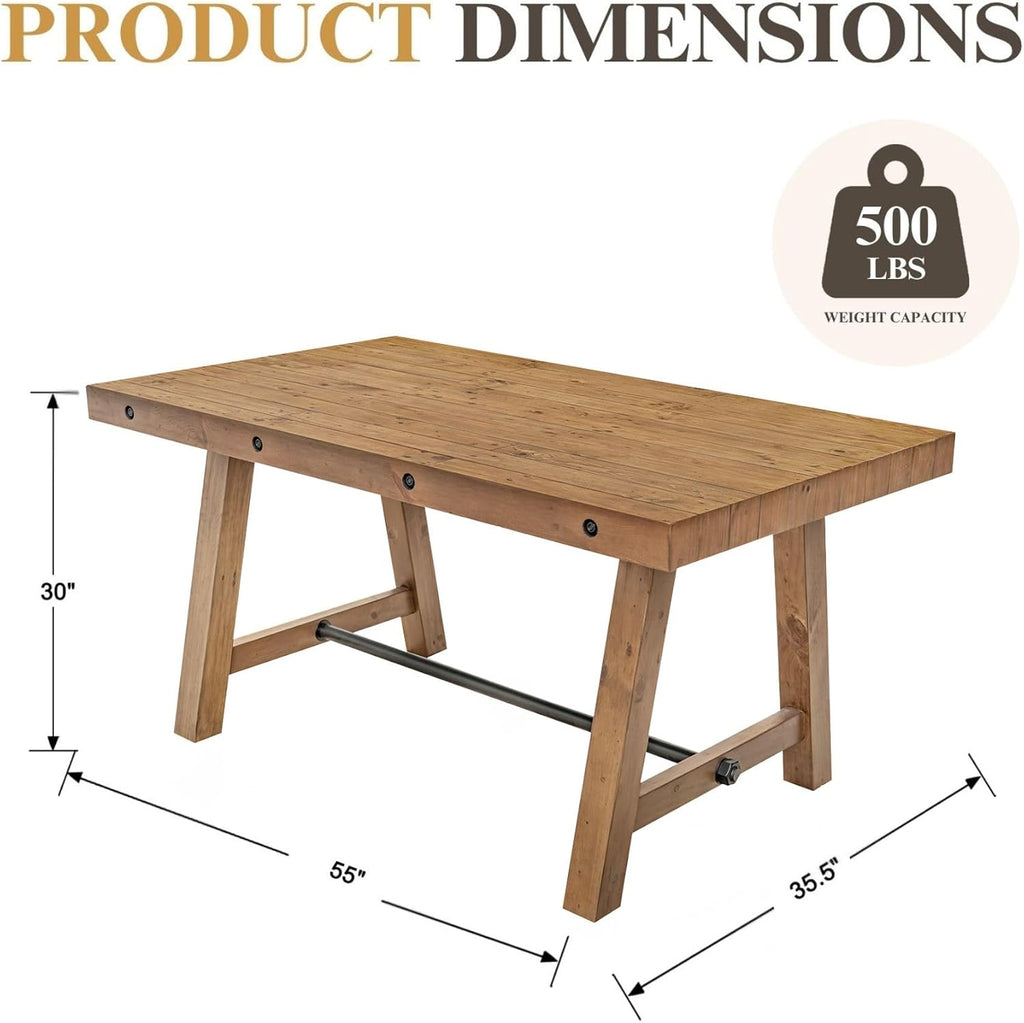 59" Reclaimed Wood A-Frame Dining Table