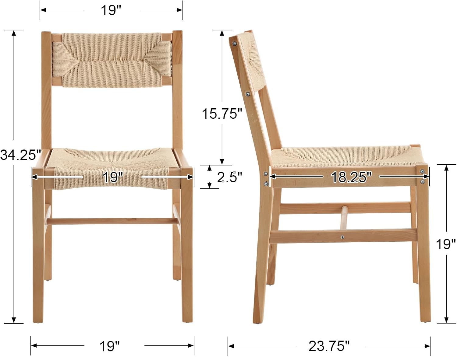 Rattan Dining Chairs Set of 4