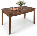 55" Fluted Solid Wood Dining Table, Walnut