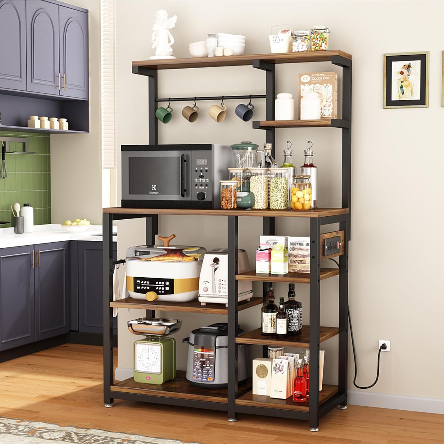 Large Bakers Rack with Power Outlet