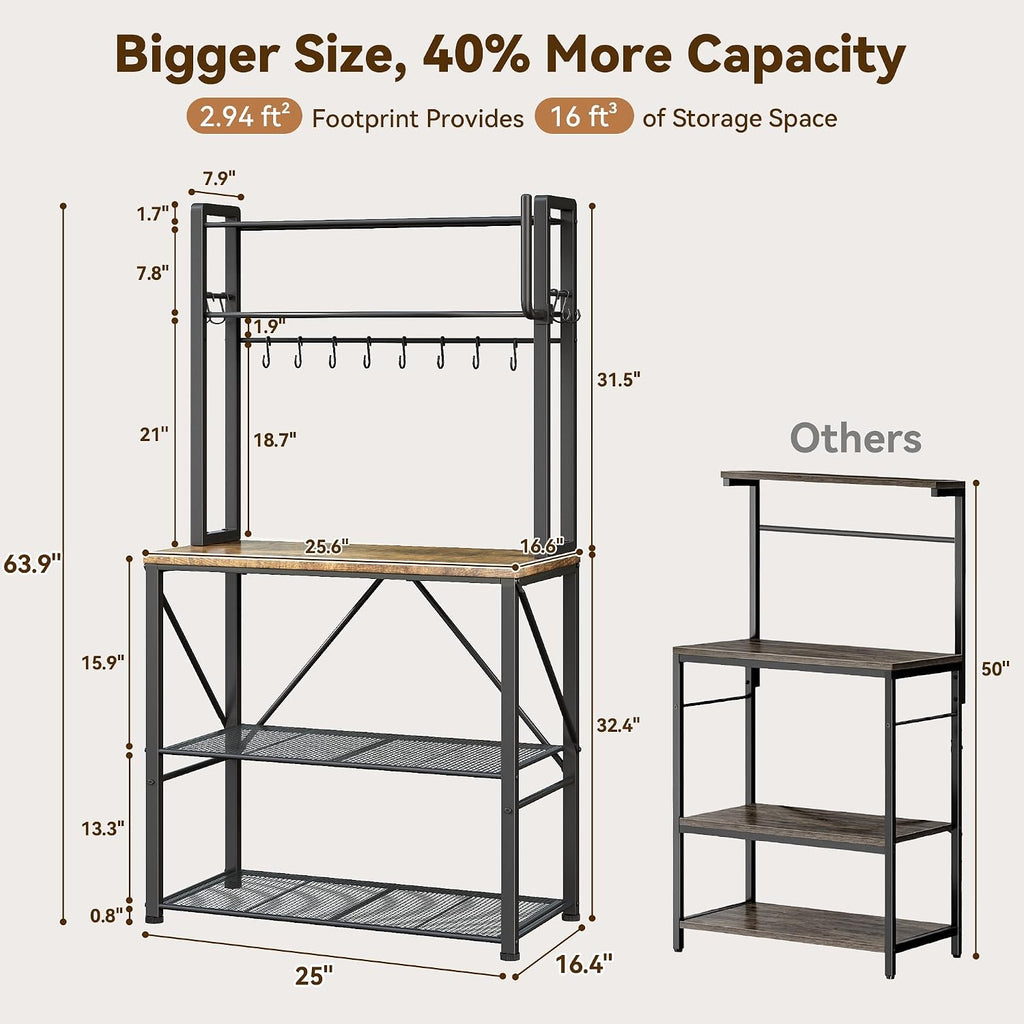 5 Tier Kitchen Bakers Rack Storage