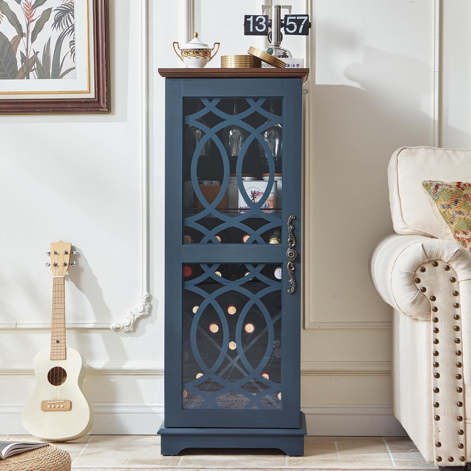 43" Wine Bar Cabinet with Glass Door