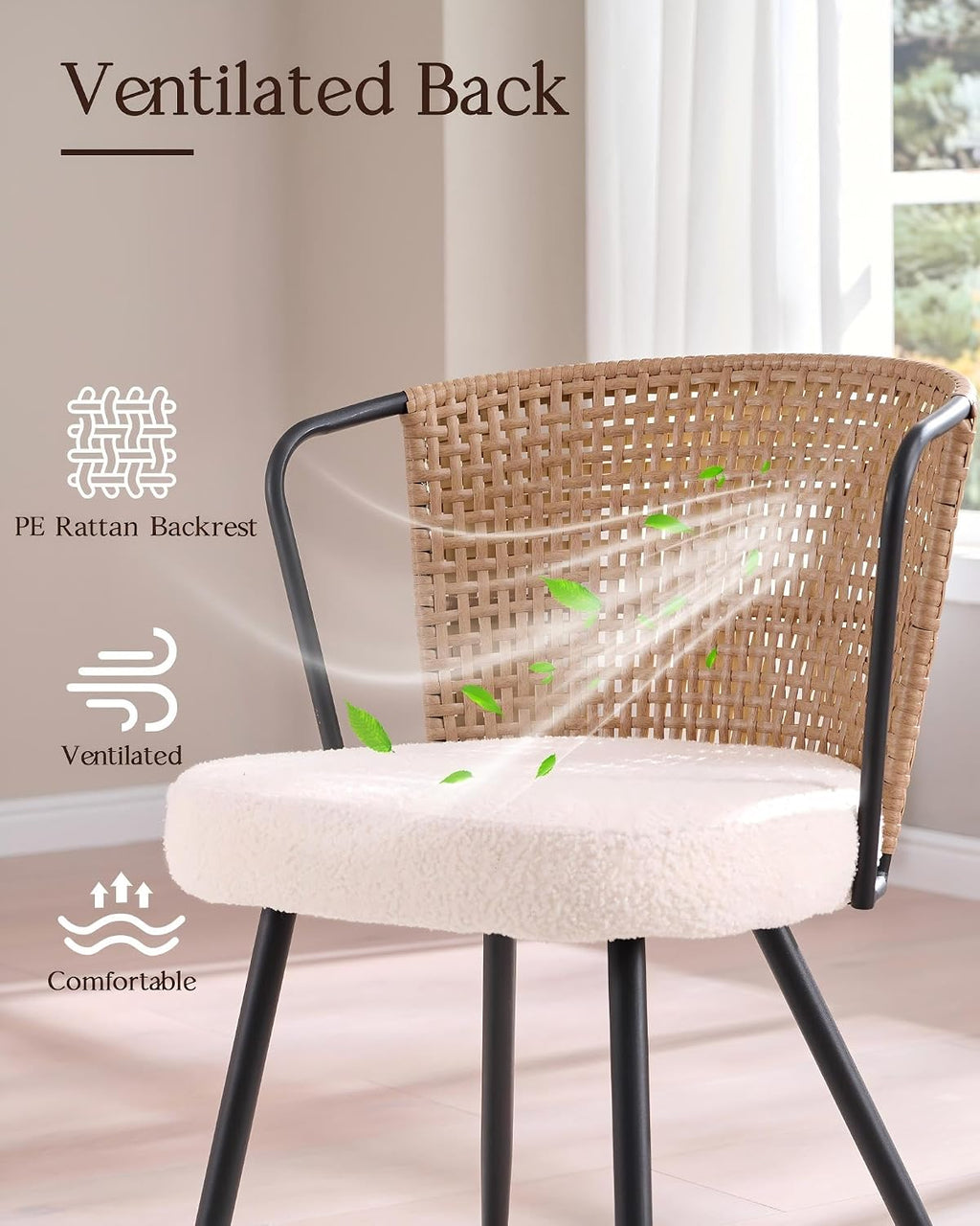 Rattan Dining Chairs Set of 4