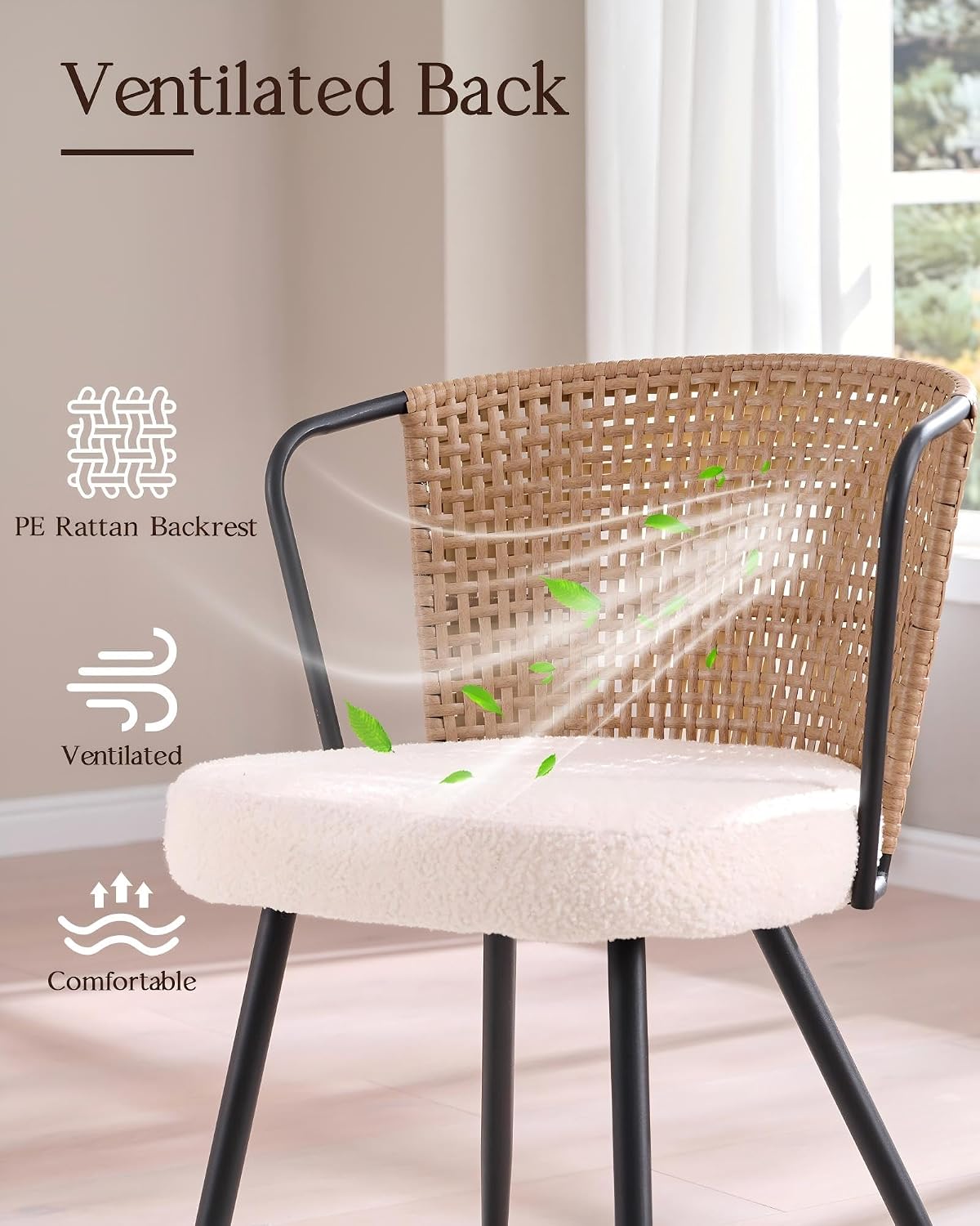 Rattan Dining Chairs Set of 4