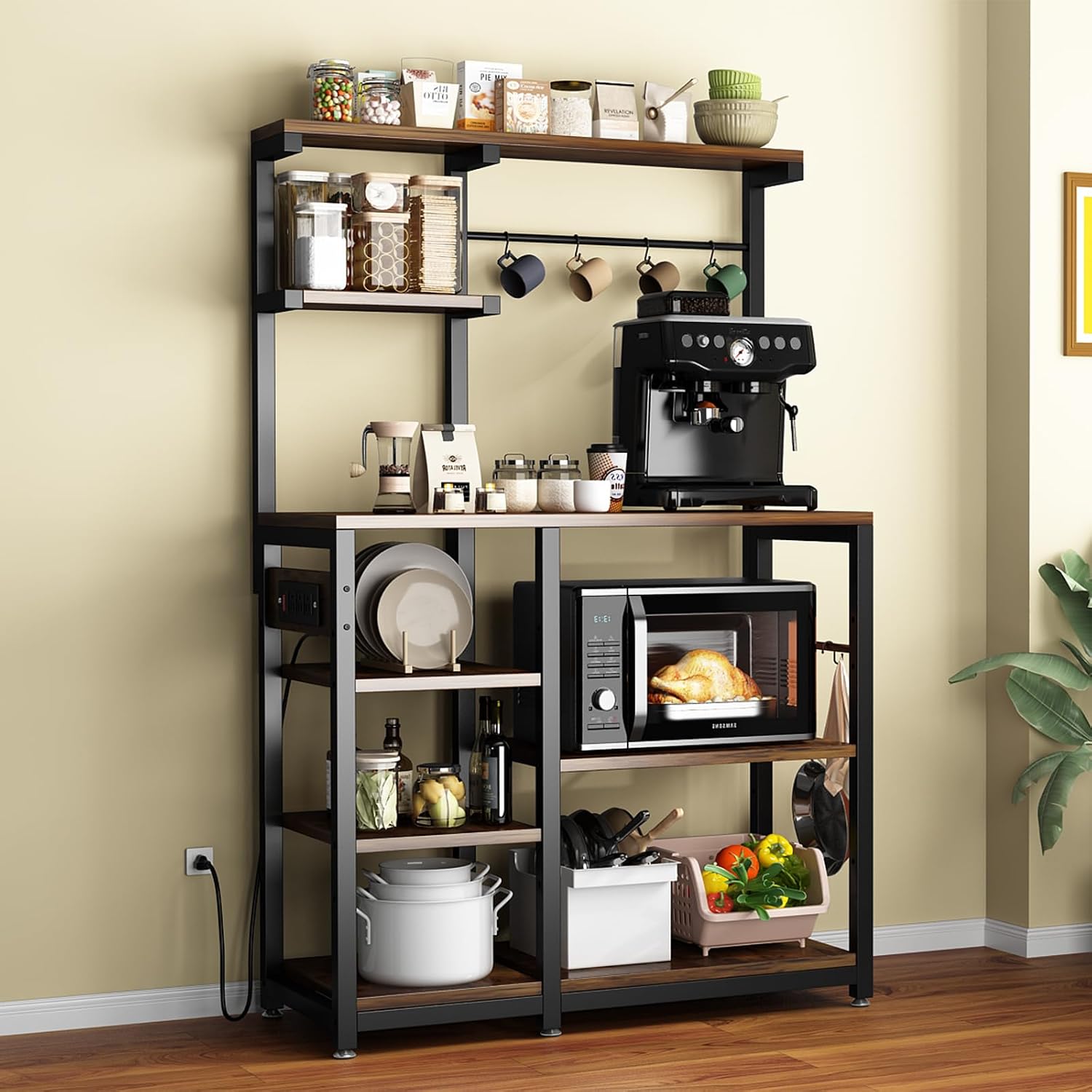 Large Bakers Rack with Power Outlet