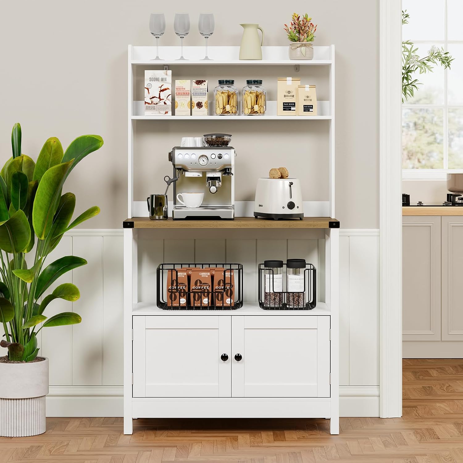 Microwave Standing Baker's Racks 5-Tiers Cabinet