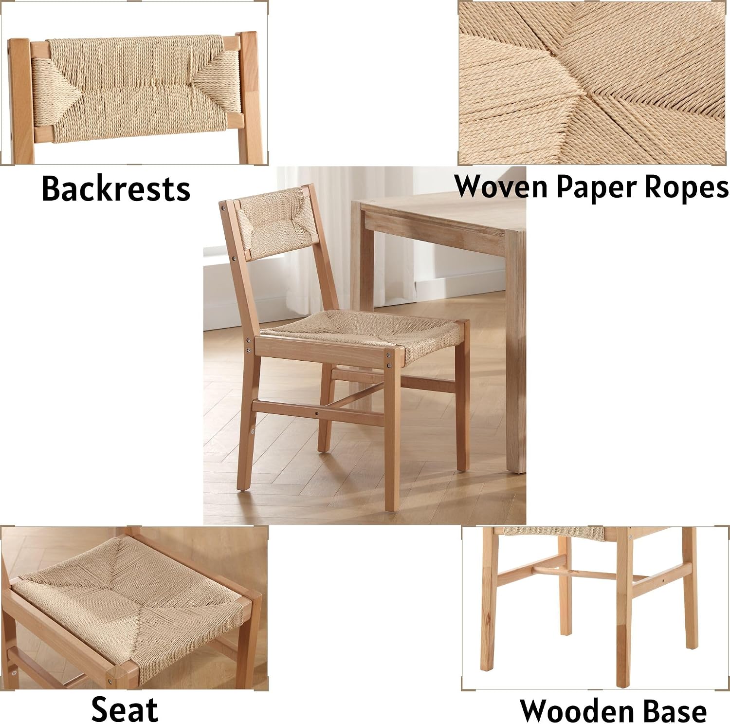 Rattan Dining Chairs Set of 4