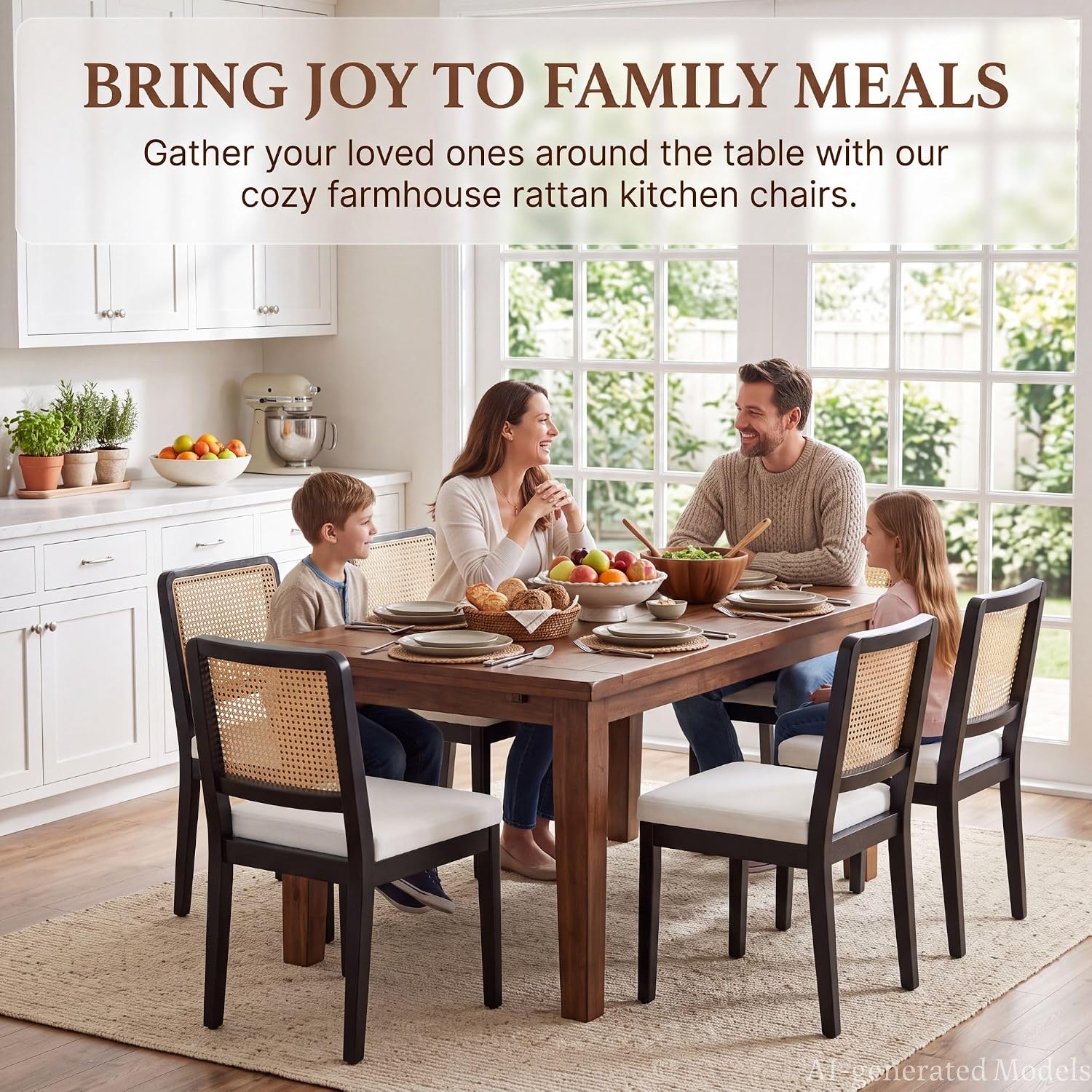 Rattan Dining Chairs Set of 6