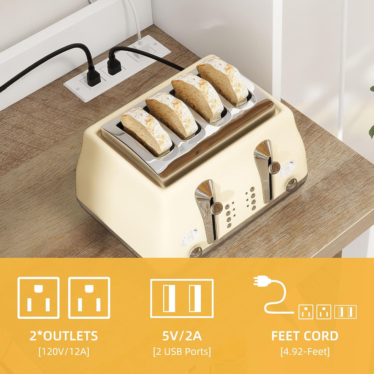 White Baker Rack with Power Outlet