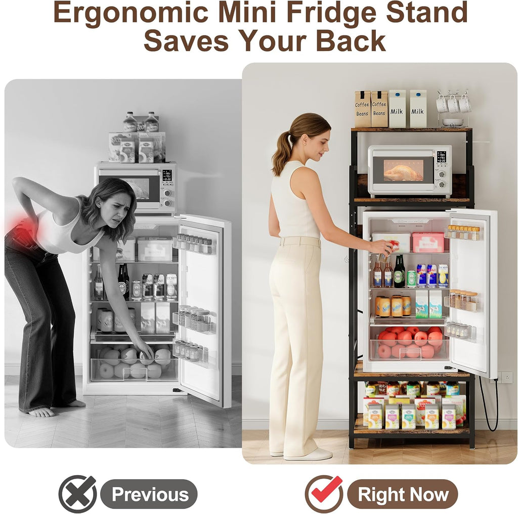 Mini Fridge Microwave Combo Stand Cabinet Shelf