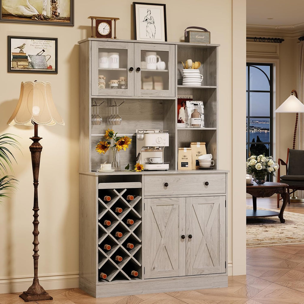 Tall Wine & Coffee Bar Cabinet