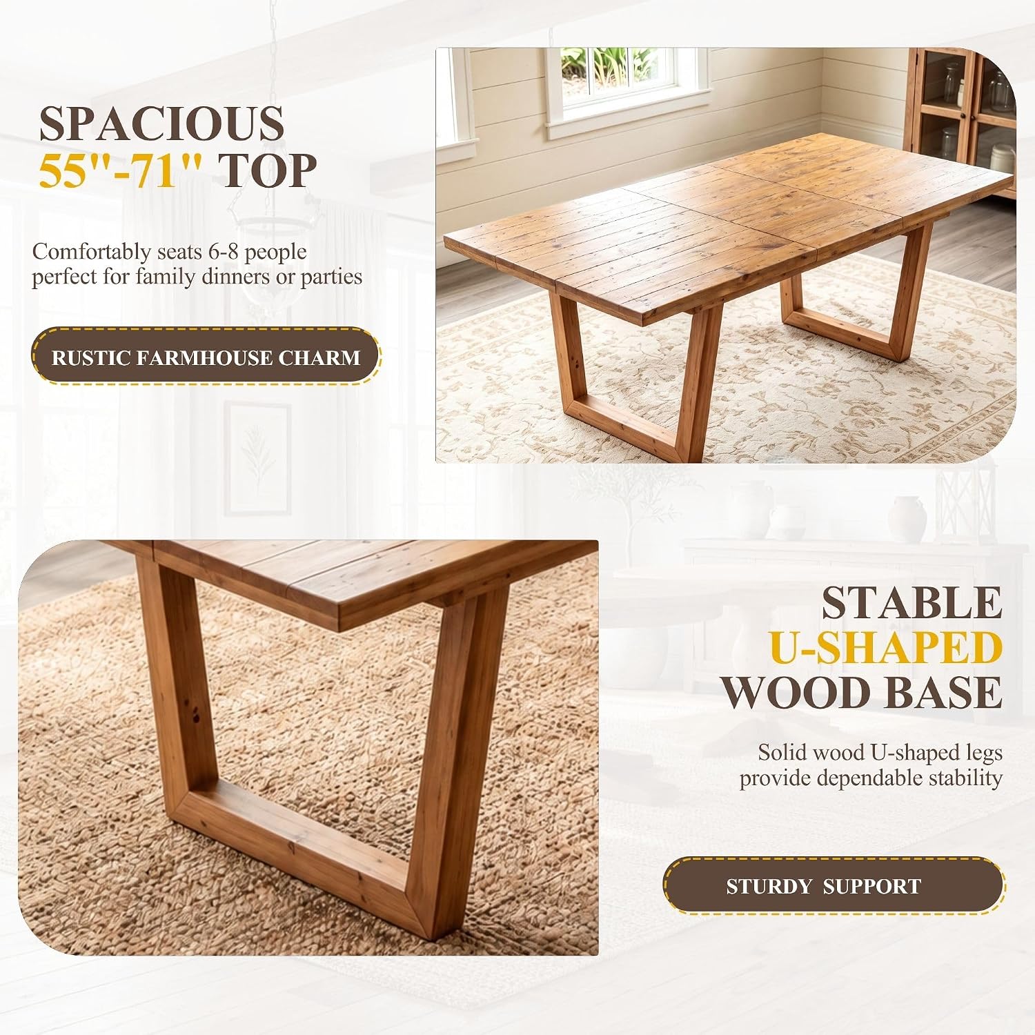 Butterfly Leaf Reclaimed Wood Dining Table