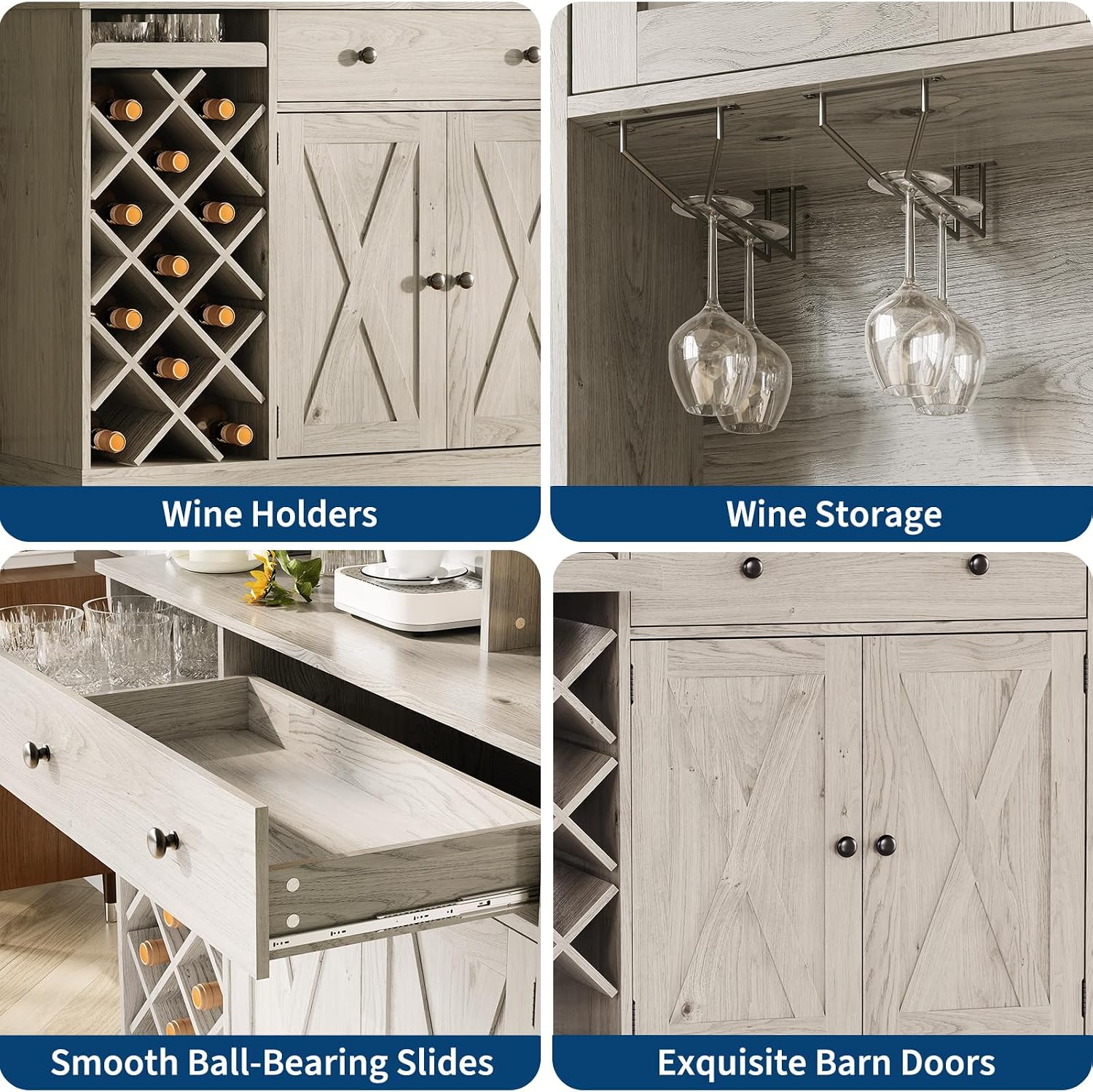 Tall Wine & Coffee Bar Cabinet