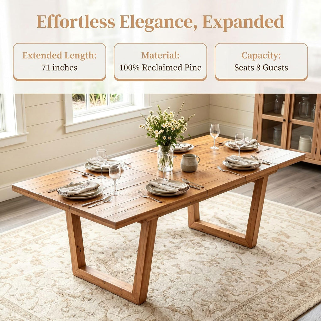 Butterfly Leaf Reclaimed Wood Dining Table