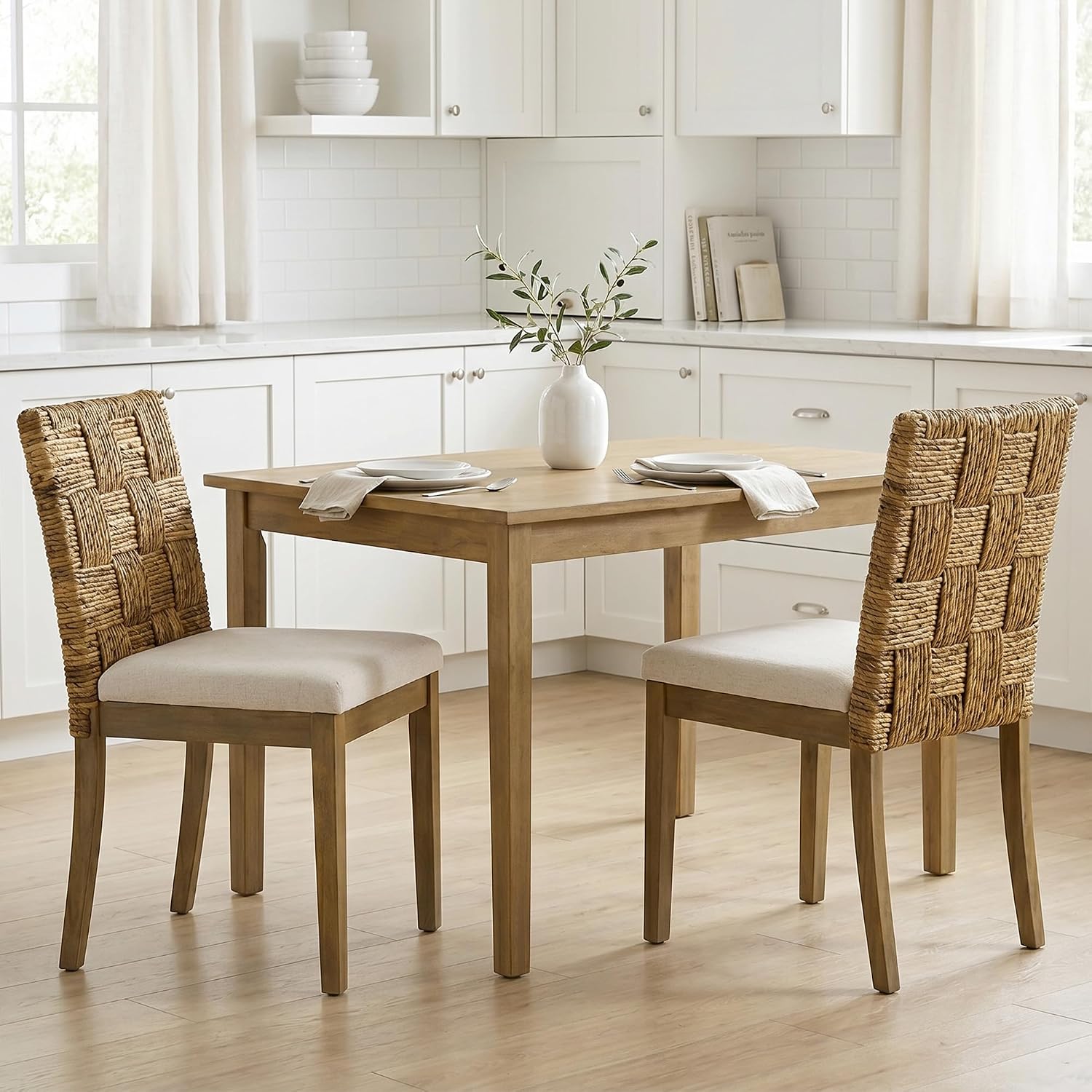 Rattan Dining Chairs Set of 2