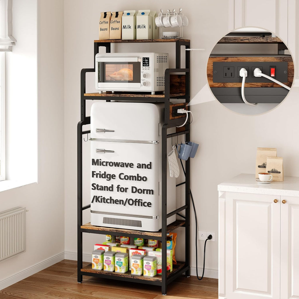 Mini Fridge Microwave Combo Stand Cabinet Shelf