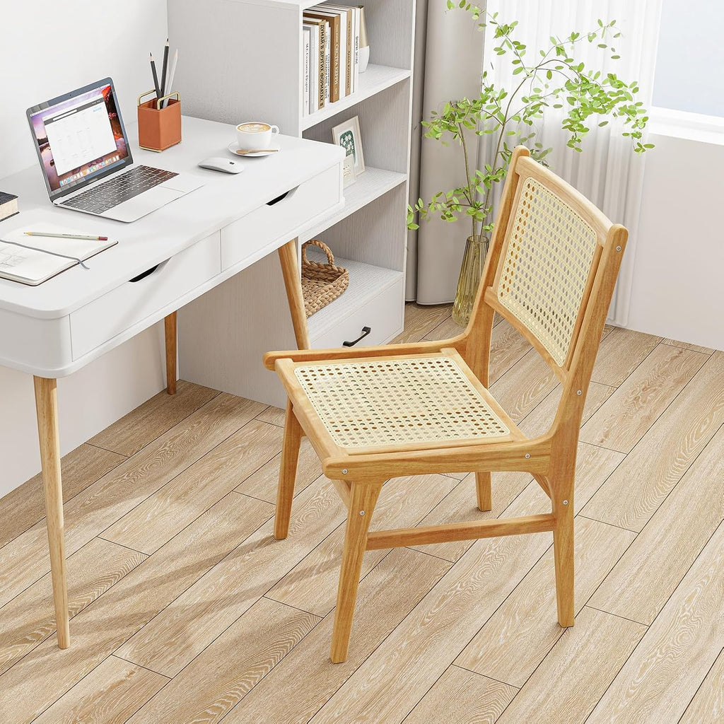 Rattan Teak Dining Chairs