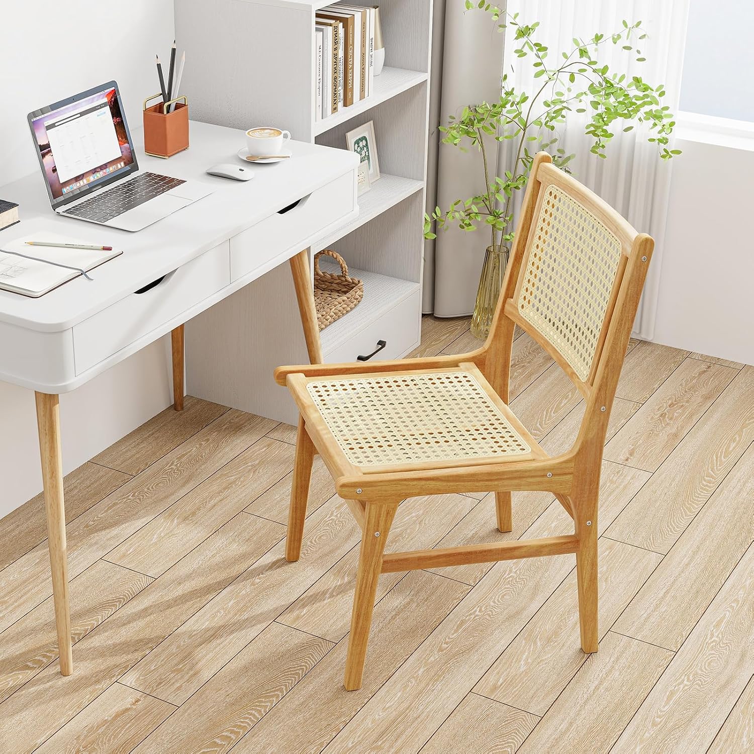 Rattan Teak Dining Chairs