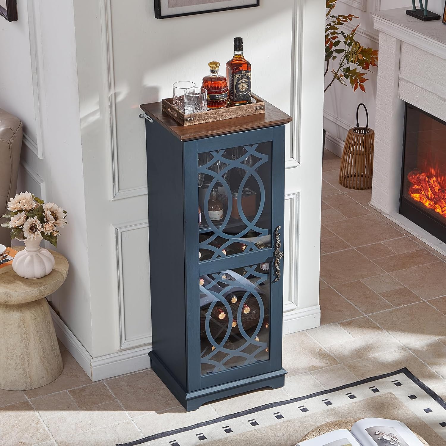 43" Wine Bar Cabinet with Glass Door