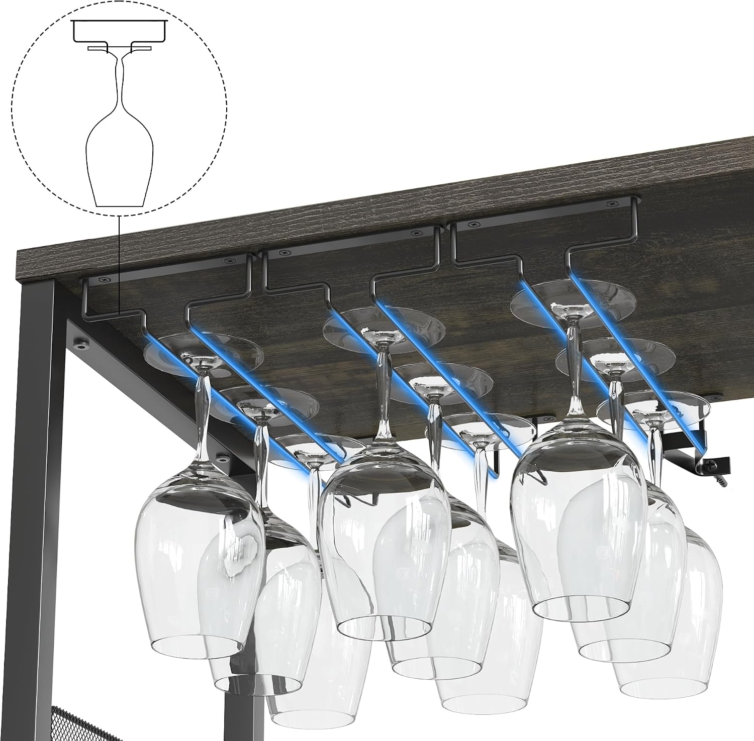 Wine Bar Cabinet with Wine Rack