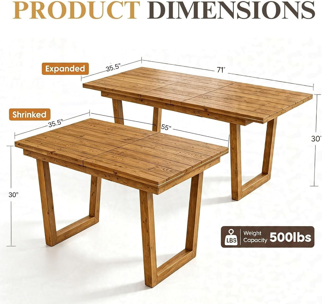 Butterfly Leaf Reclaimed Wood Dining Table