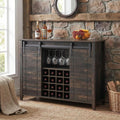 Wine Bar Cabinet with Sliding Barn Doors