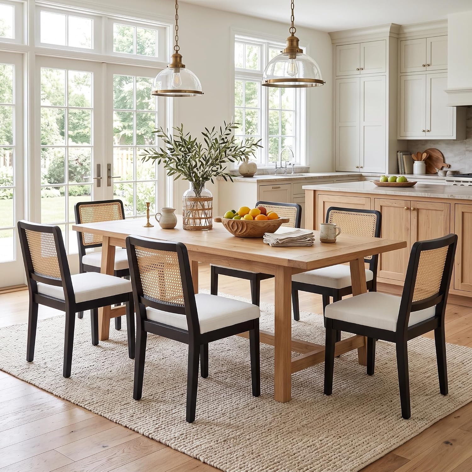 Rattan Dining Chairs Set of 6