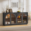 68" Black Sideboard Buffet Cabinet with Storage